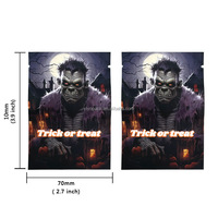 Aangepaste Bedrukte Halloween Candy Zip Lock Staande Zakje Gummy Verpakking Eetbare 1 Gram Mylar Zakken Met Raam Op Voorraad
