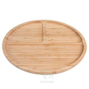 จานไม้ไผ่ทรงกลมสำหรับงานเลี้ยงอาหารค่ำจานเสิร์ฟชากาแฟจานผลไม้สำหรับงานเลี้ยง - Product Image 2