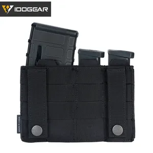 IDOGEAR Laser Cutting 500D NylonTriple Mag Pouch Tactical Pouch Open Top MOLLE Magazine Pouch For 5.56mm 9mm Mags