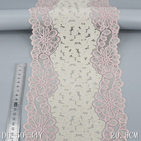 21cm vert foncé Spandex élastique dentelle tissu Floral tricoté maille Stretch lacets garniture pour femmes robe soutien-gorge