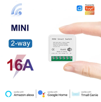 Interrupteur WiFi Tuya Mini 16A, application Smart Life, contrôle bidirectionnel, module d'automatisation de la maison intelligente, fonctionne avec Alexa et Google Home