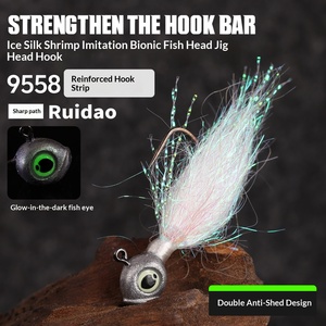 Hameçons Jig Head 9558 en forme de crevette en soie glacée, <span class=keywords><strong>micro</strong></span>-hameçons barbelés pour la pêche au bar et les ensembles d'appâts de pêche - Product Image 5