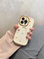 Dessin animé mignon ours TPU étui de téléphone portable pour iPhone 16 Pro Max 15 Plus 13 Mini 14-antichoc avec lanière incluse