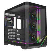 Full Tower Desktop Circular Arc Panoramic Tempered Glass Pc Casing Cpu Cabinet Atx Cooling Gaming Computer case