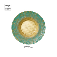 Assiettes de présentation personnalisées en verre texturé, série colorée, plusieurs couleurs disponibles, pour la restauration