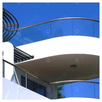 Balustrade en verre en U pour balcon, verre trempé, profilé en aluminium, structure robuste, protection de sécurité, entretien facile