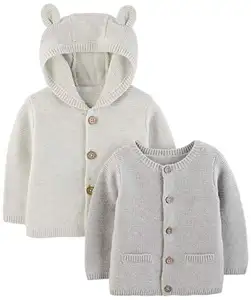 Yenidoğan pamuk örgü ceketler sonbahar bebek 2-Pack örgü hırka kazak bebek ağırlıklı Sweatershirt hırka