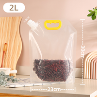 Sachets souples transparents à bec verseur de qualité alimentaire pour boissons et céréales, 150 ml, 1 L, 3 L, 5 L