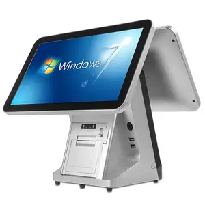 Dual Monitor Commercial Pos System with 80mm printer Restaurant Equipment 15 Inch Touch Screen