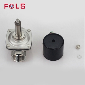Válvula solenoide de bola de 2 vías DN32 2W-320-32 de acero inoxidable normalmente cerrada para alta temperatura, AC220V, para agua, aceites y aire, OEM - Product Image 2