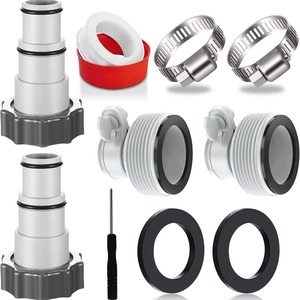 Kit d'adaptation de tuyau de rechange pour pompe de piscine hors sol Intex 1.2 1.5 1.8 en PVC, installation facile, avec colliers de serrage et joints toriques - Product Image 3