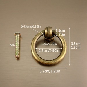 Chengyu Zinc Alloy Round Ring <b>Drawer</b> Handle Traditional Style Furniture Hardware - Product Image 3