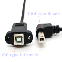 Micro USB à angle droit 5 broches vers USB type B adaptateur de montage sur panneau d'imprimante câble d'extension d'imprimante avec vis