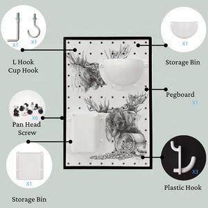 Kit de Accesorios para Organizador de Tablero Perforado de MDF para Montaje en Pared, para Cocina u Oficina, Tablero Perforado con Adhesivo - Product Image 6
