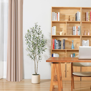 Ulivi per interni, albero di <span class=keywords><strong>ulivo</strong></span> seta con fioriera bianca per decorazioni per la casa e regalo di inaugurazione degli ulivi artificiali - Product Image 3