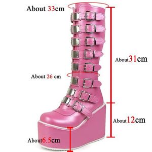 <span class=keywords><strong>Botas</strong></span> de <span class=keywords><strong>Mujer</strong></span> para Cosplay, <span class=keywords><strong>Botas</strong></span> Altas con Plataforma y Tacón Alto, <span class=keywords><strong>Botas</strong></span> Largas de Cuero con Hebilla y Correa Estilo Gótico para <span class=keywords><strong>Mujer</strong></span> - Product Image 4
