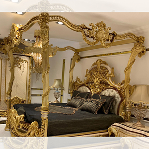 Schlafzimmer-Möbelset Luxus Kingsize-Bett Klassisches Luxuriöses Palaststil Schlafzimmer-Möbelset Queensize Massivholz-Bettgestell - Product Image 2