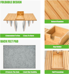 Tùy Chỉnh Có Thể Tháo Rời Couch Cup Chủ Tay vịn Bảng Có Thể Gập Lại Chống-Trượt Tre <span class=keywords><strong>Sofa</strong></span> Cánh Tay Khay Cho Từ Xa Snack Lưu Trữ - Product Image 5