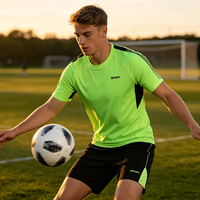 Ensemble de sport pour hommes, t-shirt à manches courtes et short, tenue athlétique respirante à séchage rapide pour la course à pied, l'entraînement en plein air