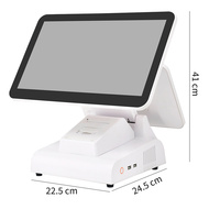 Terminal de point de vente tout-en-un à double écran tactile JSJ JSJ1000, système d'exploitation Windows/Android/Linux, processeur Intel I3, 16 Go de RAM, 512 Go