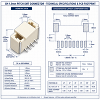 Konektor Kawat ke Papan SMT Vertikal SH 1.00mm Pitch dengan Suction Cap 2-20 Pin LCP Housing untuk Perakitan PCB