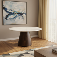 Table basse ronde en marbre créative, table d'appoint en pierre de travertin naturelle de style nordique