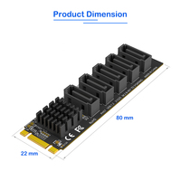 Tarjeta de Expansión M.2 B-Key a 5 Puertos SATA3.0, Convertidor de Llave B+M, 2.5 Pulgadas SSD HDD JM575 para Controlador PCB