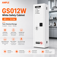 Armoire de stockage de produits chimiques toxiques 45L (12 gallons) en acier blanc à porte simple, armoire de sécurité pour laboratoire, hôpital, approvisionnement B2B