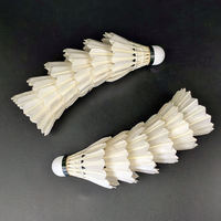Volant de badminton professionnel No.9 hybride en plumes de canard droites, 2 couches de liège, haute stabilité, vol optimal, écologique
