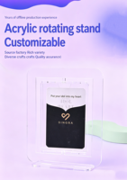 Cadre photo rotatif en acrylique personnalisé, porte-cartes transparent avec base pour la décoration de bureau à domicile et les boutiques de cadeaux