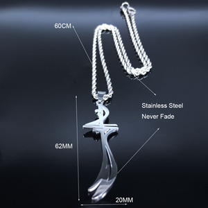 Collana da uomo in acciaio inossidabile con <span class=keywords><strong>spada</strong></span> araba, <span class=keywords><strong>spada</strong></span> islamica Zulfikar <span class=keywords><strong>dell</strong></span>'Imam Ali, collana alla moda - Product Image 3