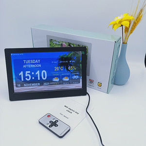 10 Zoll große Tisch anzeige 3 Alarme 8 Sprachen 5 Medizin Erinnerung Weiß <span class=keywords><strong>Wifi</strong></span> Led Uhr Mit Foto Video Wiedergabe - Product Image 6