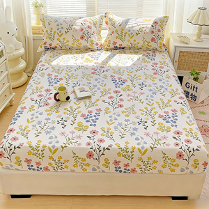 Juego <span class=keywords><strong>de</strong></span> Sábanas 100% Algodón, Tamaño Queen, Percal, Frescas, Transpirables, Cómodas, Diseño Floral, para Cama - Product Image 4