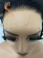 Perruque frontale transparente HD 30 pouces en cheveux humains vierges péruviens bouclés vietnamiens-birmans 12A, sans colle, personnalisable en usine