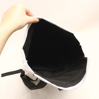 Sac à dos décontracté unisexe tendance à enroulement pour ordinateur portable en tissu RPET, idéal pour les affaires, les activités de plein air et les voyages, sac à dos imperméable