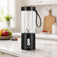 Draagbare blender Fruitpersbeker Persoonlijke smoothie USB Type-C Roestvrij staal 6 messen Oplaadbare batterij IPX7 Auto RV