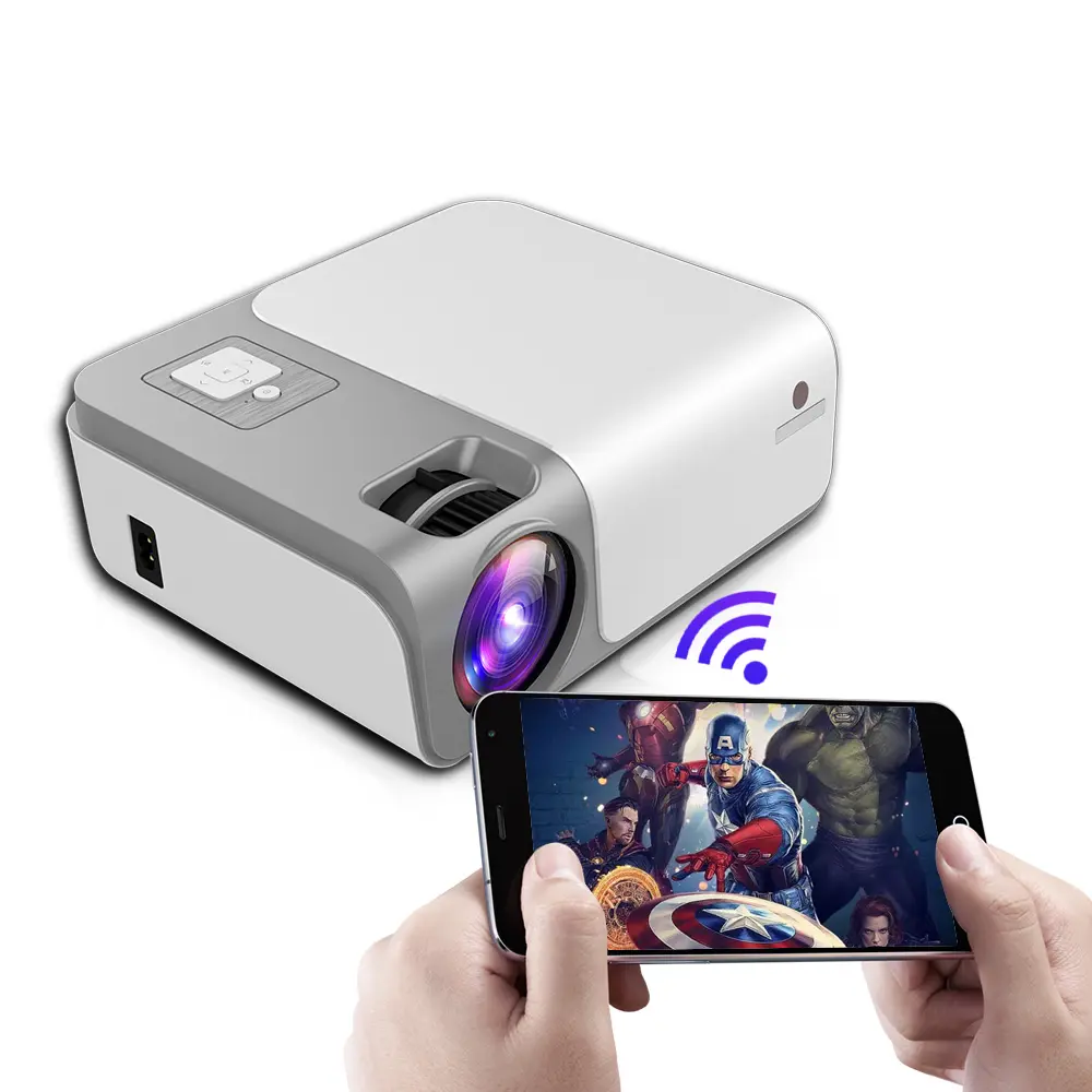Yeni CHEERLUX Full HD projektör 4000 lümen Video projektör WIFI taşınabilir film projektör