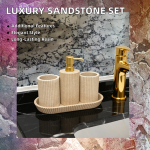 Wholesale Resin Five-piece <b>Bathroom</b> <b>Sets</b> Durable Lotion Bottle Luxury Liquid Soap Dispensers Decor Hotel Furniture <b>Accessories</b> - Product Image 2