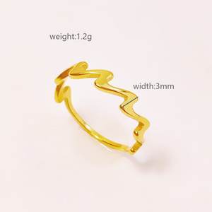 Joyería de lujo, anillo ajustable de dedo personalizado para mujer, anillo de oro de acero inoxidable chapado en oro para mujer - Product Image 4