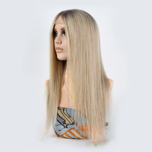 Pelucas de encaje rubias ceniza con reflejos, densidad 130% 150% 180%, 100% cabello humano con cutícula alineada, pre-arrancadas, con frente de encaje - Product Image 5