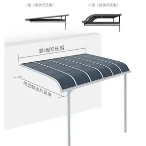 Wasserdichter Outdoor Aluminiumrahmen Polycarbonat-Bügel Balkonmarkise Terrassenverkleidung