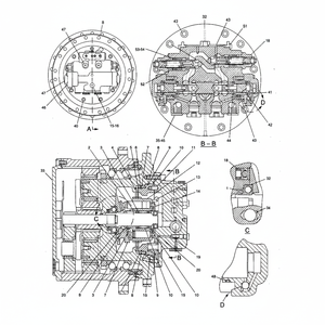 Motor de Traslación para Excavadora 315B 315BL, Repuestos 148-4570 185-8530 136-2813 136-2851 136-2798 136-2850 - Product Image 1