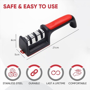 <span class=keywords><strong>Afilador</strong></span> <span class=keywords><strong>de</strong></span> <span class=keywords><strong>Cuchillos</strong></span> Multifuncional 3 en 1 para Uso Diario en la Cocina, Accesorios <span class=keywords><strong>de</strong></span> Cocina, Afiladores <span class=keywords><strong>de</strong></span> <span class=keywords><strong>Cuchillos</strong></span> Manuales con Base Antideslizante - Product Image 2