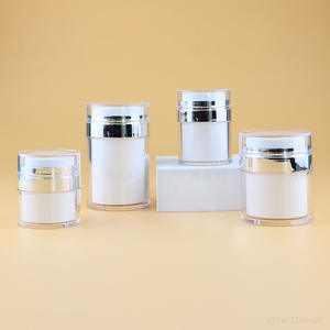 Pot de crème de pompe sans air vide de vente chaude 15g 30g 50g 100g avec le collier argenté pour l'emballage cosmétique - Product Image 1