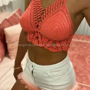 Top de bikini de ganchillo calado hecho a mano, personalizado, superventas, para playa, traje de baño de tiras para mujer - Product Image 5