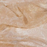 Magnifique Tissu Crêpe Chiffon Lurex Métallique Soie Dorée Argentée Respirant pour Vêtements Femme Homme Foulard Sari Écharpe Confection