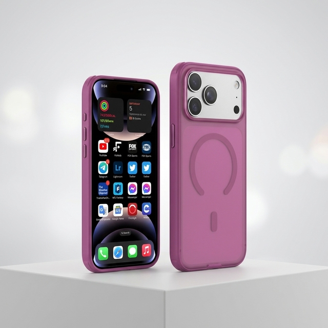 Protek New Design Matte Texture Pudun Magnetic Case for IPhone 18 Pro Max/17/16/15 With High Quality Power Magnetic Ring