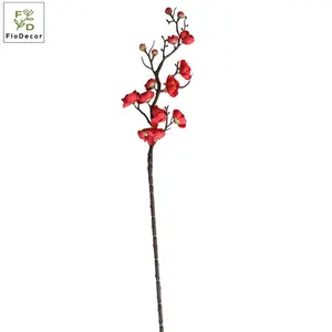 Wholesale 60cm Chinese New Year Hot Selling Cheap Artificial White Silk Plum Blossom Flower Meihua Home Decoration