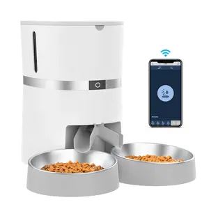 Alimentador automático para animais, alimentador inteligente de animais de estimação s36d com wi-fi