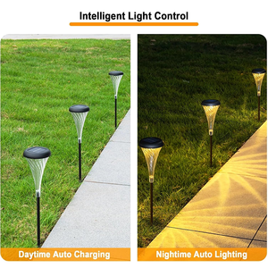 뒷마당 베란다 파티오 통로 장식에 대한 아침 영광 디자인 태양 정원 조명 야외 방수 따뜻한 흰색 다채로운 잔디 램프 - Product Image 5